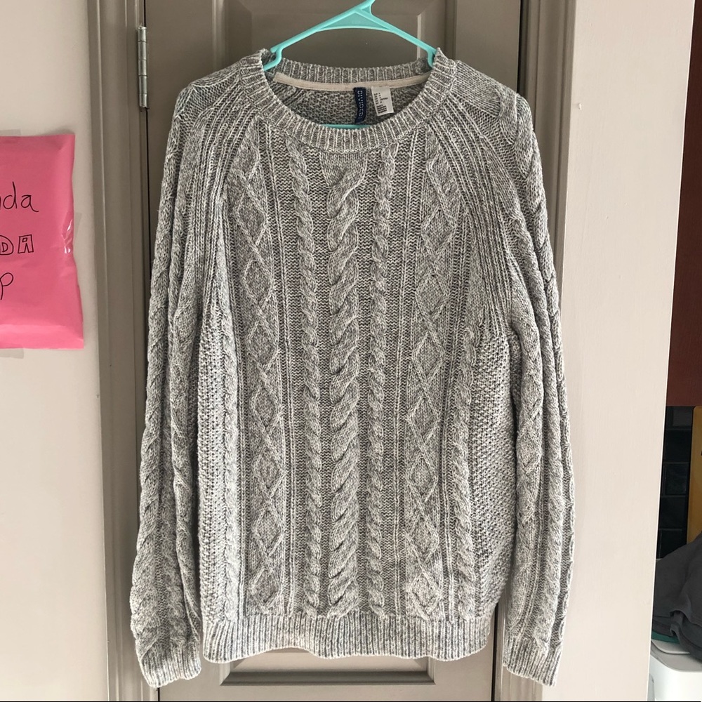 Gray knit sweater